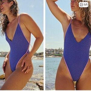 Free-est Free People purple amber one piece swimsuit XS new
